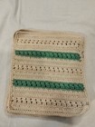 Handmade Crochet Dish Cloths 100  Cotton Thread Sage Green Natural  New Set Of 4