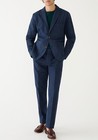 J crew Suit Jacket   Pants Navy 40 34 Blazer Cotton Linen Chino Full Set Casual