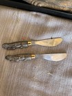 Vintage Arthur Court 1988 Rabbit Bunny Dish   Matching Cheese Spreader Knives Se