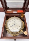Vintage Thomas Mercer Marine Chronometer Ships Clock Fusee Double Wood Case