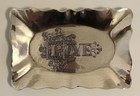 Wendell August Love Themed Hammered Aluminum Trinket Tray Made In Usa Vintage