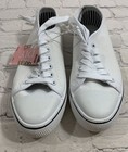 New White Diy Decorate Lace-up Embellish Womens Size 7 Canvas Shoes Cap Toe
