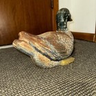 Antique Cast Iron Duck Garden Decor Mallard Decoy Original Paint Bird 13    X 8 5   