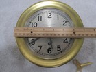 Vtg Nautical wall ship-chelsea 7    Clock In Brass Case- With Key-works Great