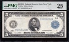 Very Nice Bold   Crisp Vf  1914  5 New York Frn Note  Pmg 25  Free Ship  26282b