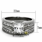 Princess Cut Zirconia Stainless Steel 316 Wedding Ring Band Set Women s Sz 5-11