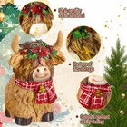 2 Pack Christmas Highland Cow Decor Resin Highland Cow Figurine Chris   