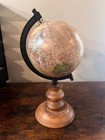 Vintage Wooden Globe 11 Inches Great Condition