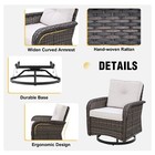 Eagle Peak 3 Pcs Patio Bistro Set Outdoor Wicker Furniture Swivel Chairs Set