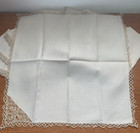 11 Vintage Tatted Lace Edge Napkins 18  Large Ecru Cream Victorian Styling