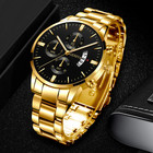    men Geneva Quartz Watch Stainless Steel Band Alloy Case 38mm Round Dial Colors