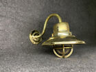 Marine Ship Salvaged Original Brass Nautical Wall Swan Light With Shade Set Of 2