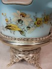 Bride s Basket  Late 1880 s   Beautiful Floral  Glass Centerpiece  8  Tall