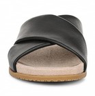 Vionic Women Etna Slide Sandal  Black Leather  new 