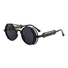 Retro Round Polarized Sunglasses Men Women Vintage Gothic Steampunk Glasses