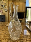 Vintage Cut Crystal Decanter W  Stopper Elegant Glass Whiskey Wine Bottle