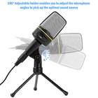 Microphone With Mini Stand Tripod Audio Recording For Computer Pc Phone Desktop