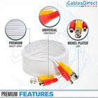 20ft Cctv Cable Security Camera Siamese Wire Bnc Dc Power Video White Black