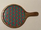 Peacock Pattern Lacquer Mango Wood Pizza Board And Chip   Dip Plate   nneel   s   