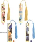4 Pieces Metal Bookmarks With Tassel  Golden Hollow Bookmark Monet Van Gogh    