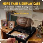 Clear Football Display Case With Storage Drawer For Signed Football Black