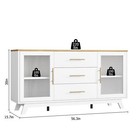 56  Glass Doors Sideboard Buffet Cabinet Storage New Kitchen Dining Room Display