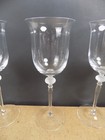 8 Sasaki Crystal Isabelle Wine Glasses Frosted Petal Ball Stem      it bx 