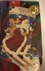 Bucilla Vintage Musical Santa Christmas Stocking Kit Felt Jingle Bells 18    Ski
