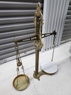 Antique Pooley   Son Hatton   Bearmore Mercantile Bankers Drug Store Brass Scale
