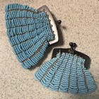 Lot Of 2 Vintage Beaded Coin Purses Sterling Frames 
