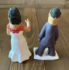 Josefina Aguilar Oaxaca Mexico Folk Art Clay Pottery Figures Man Woman 5 In