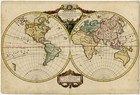 Antique Map-world Map Or Mappe-monde With Two Hemispheres-groux-vaugondy-1780