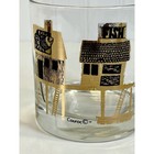 1960 s Art Deco 22k Gold Fish Wharf Whiskey Glass San Fran Barware Set-2