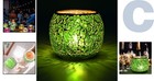 Romantic Green Mosaic Glass Candle Holder For Tealights - Perfect Gift Idea