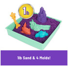 Kinetic Sand  Sandbox Set With 1lb Purple Play Sand  4 Tools   Molds  Storage   
