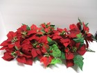 5 Stems Deep Red Silk Poinsettia Bouquet   Bush With 7-8 Flowers 5  To 9 