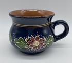 2 Vtg Ilyes V Mihaly Korond Pottery Romanian Folk Art Mugs Hand Painted Signed