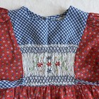Vintage Polly Flinders Hand Smocked Girls Dress 6 Embroidered Holiday Country