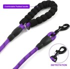 2 Pack Dog Leash 5 Ft Heavy Duty Nylon Rope Dog Leashes With Comfortable Padded 