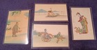 1910 To 1930s 4 Pieces China Water Color Hand Made Collage Stamps Postcard Lot