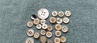 Vtg Antique Mother Of Pearl Mop Shell Small   Baby Button 4 Hole Round Lot Of 30