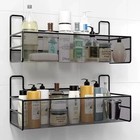 Wall Mounted Stainless Steel Shower Caddy Bathroom Shelf Storage Organizer Rack
