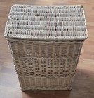Vintage Wicker Storage Chest Basket 22    Hamper Lidded Boho Farmhouse