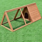 Triangle Rabbit Hutch Small Animal Pet Cage Chicken Coop Hen House Poultry 50in