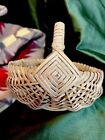 Antique American Buttocks Miniature 6x6    Basket Appalachian  Oak Splint 1900s