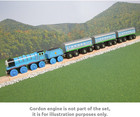 Orbrium 3 Pcs Large Wooden Railway Express Coach Cars  Compatible With Thomas  