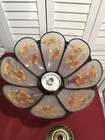 Vintage Swag Hanging Lamp Stained Glass Light Floral Motif 18    Progress Lighting