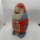 Vintage Budweiser Bud Man Ceramic Beer Stein Lidded Anheuser-busch Mascot Mug