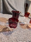 Vintage Red Ruby Souvenir Glass 4 Piece Set From The Early 1900 s