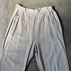 Vintage 1940s 1950s Khaki Pants Side Button High Waist Paint Splatter Sportswear